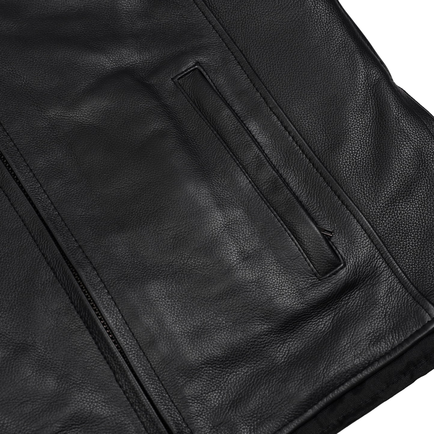 Full Hand Black Leather Motorcycle Jacket