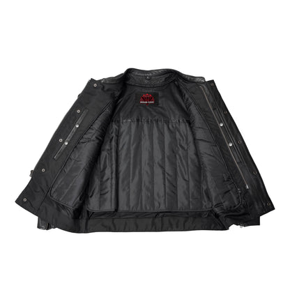 Men's Black Utility Style Motorcycle Jacket