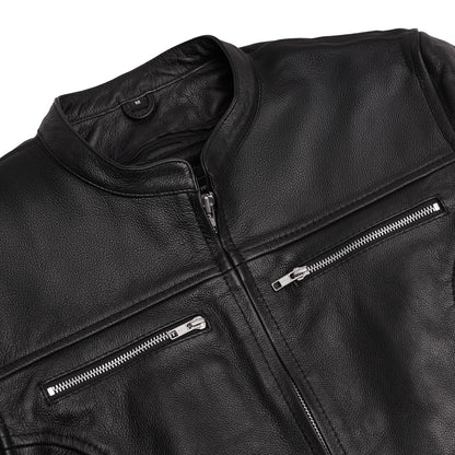 Road Queen Women's Black Leather Biker Jacket