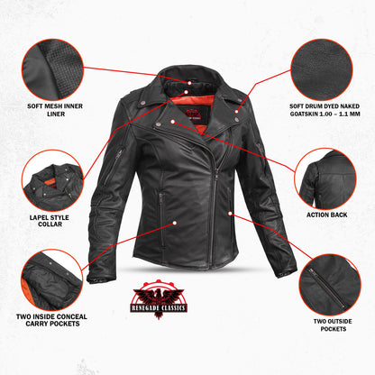 Women's Modern Longer Beltless Biker Jacket