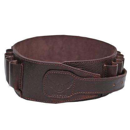 Cowhide Leather Shotshell Bandolier Belt 20-Shell Ammunition Carrier | Hunting Shell Holder