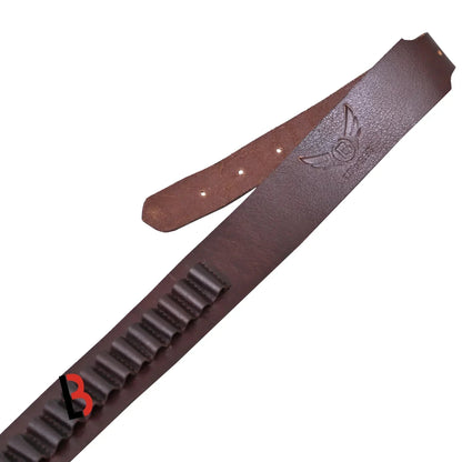 Cowhide Leather Adjustable Bandolier Cartridge Belt for.9MM / 38SPL, Vintage