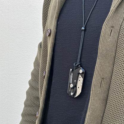 Stinger Dog Tag Tool, Folding Pocket Utility - Matte Black