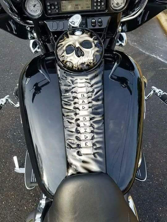 Harley Davidson touring console with 3D skull theme