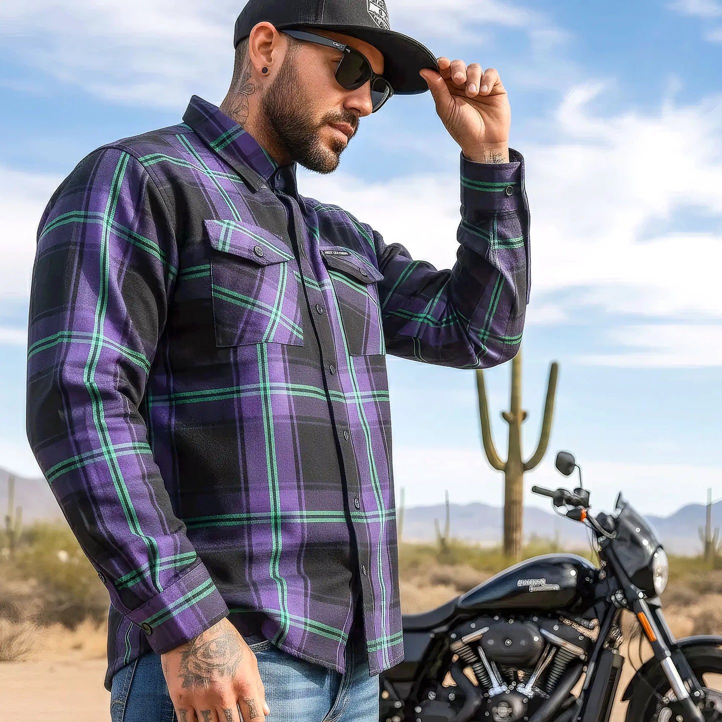 Hot Leathers FLM2011 Men's 'Voodoo' Flannel Long Sleeve Shirt