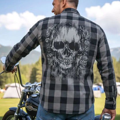 Hot Leathers FLM2101 Men's 'Grave Rub' Flannel Long Sleeve Shirt