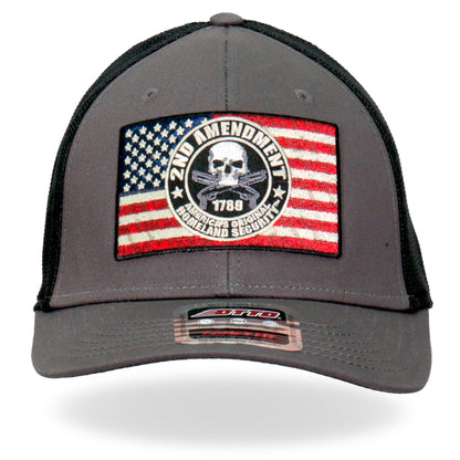 Hot Leathers GSH1022 2nd Amendment Flag Trucker Hat