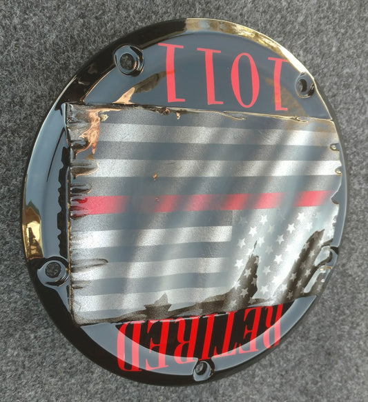 Retired firefighter themed derby cover