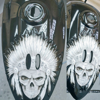 Indian 3D skull warbonnet theme console