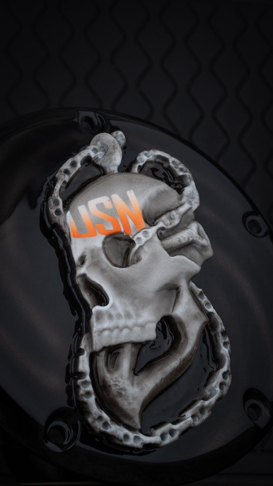 3D US NAVY skull and anchor derby Cover