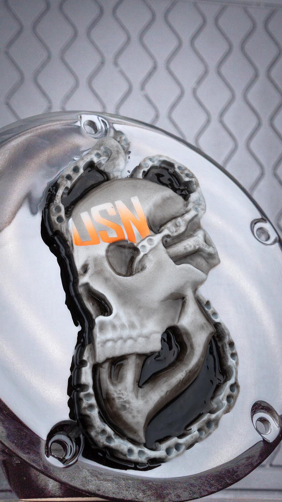 3D US NAVY skull and anchor derby Cover