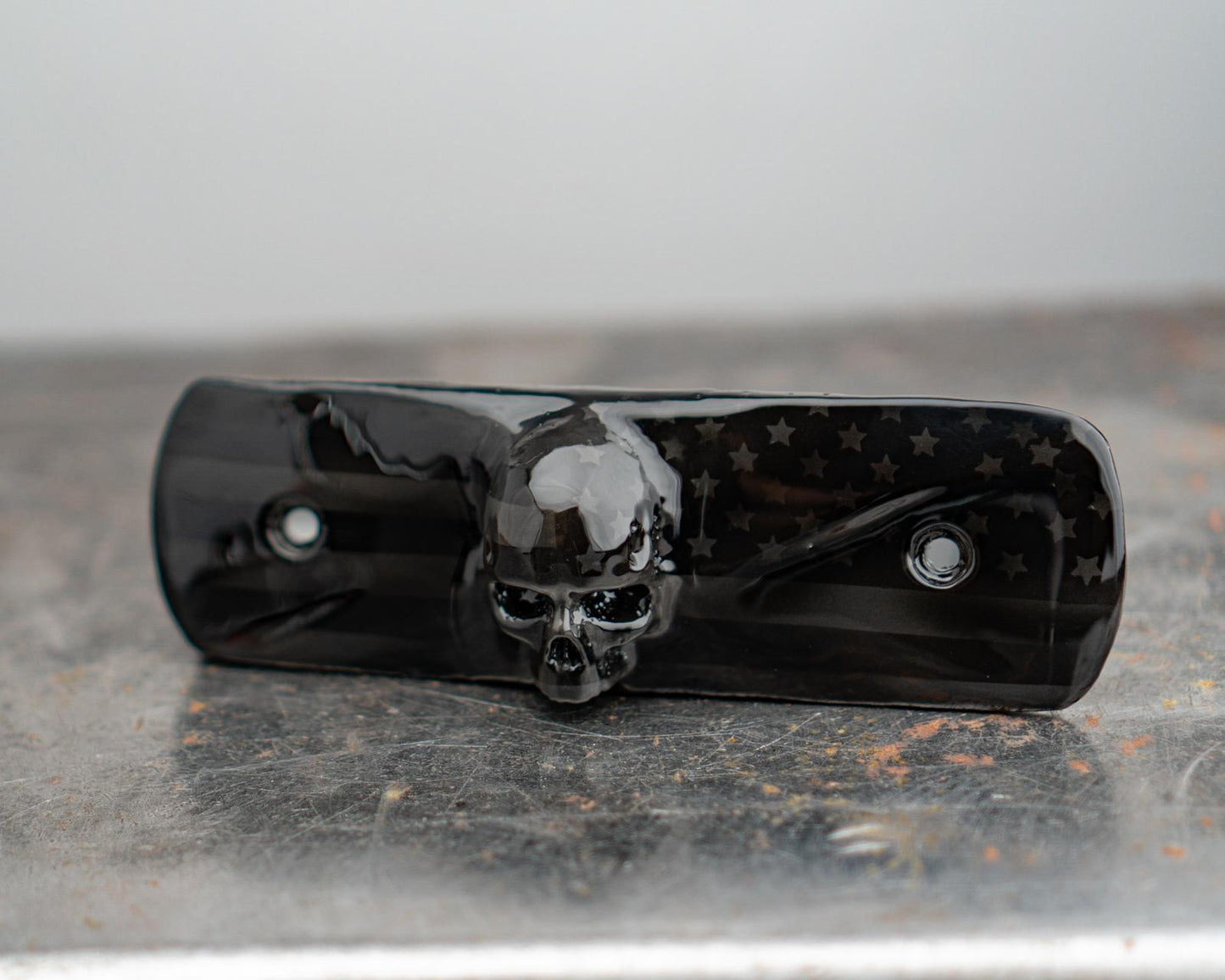 114 & 117 air cleaner insert 3D ancient skull with flag