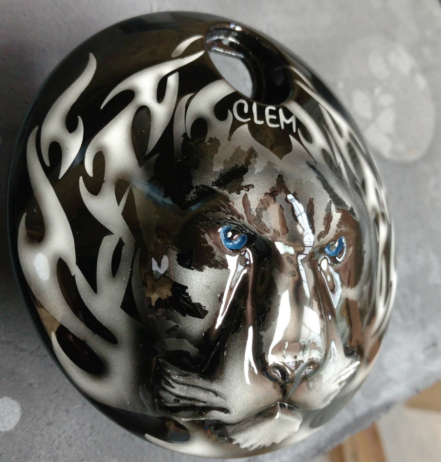 Tiger and Fire Harley fuel door