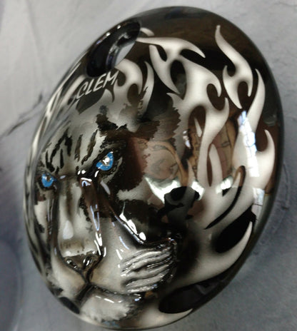 Tiger and Fire Harley fuel door