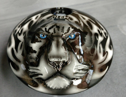 Tiger and Fire Harley fuel door