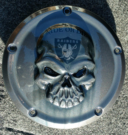Harley Davidson Derby Cover Raiders skull