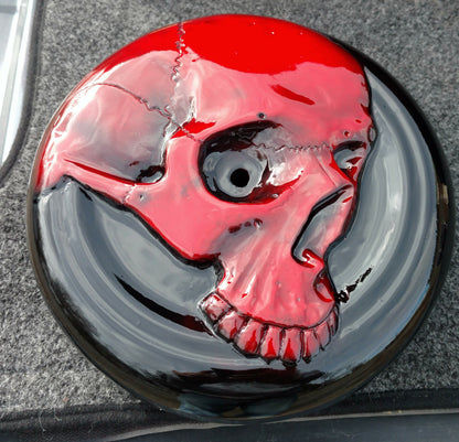 Harley Scarlet Red Harley-Davidson skull air cleaner
