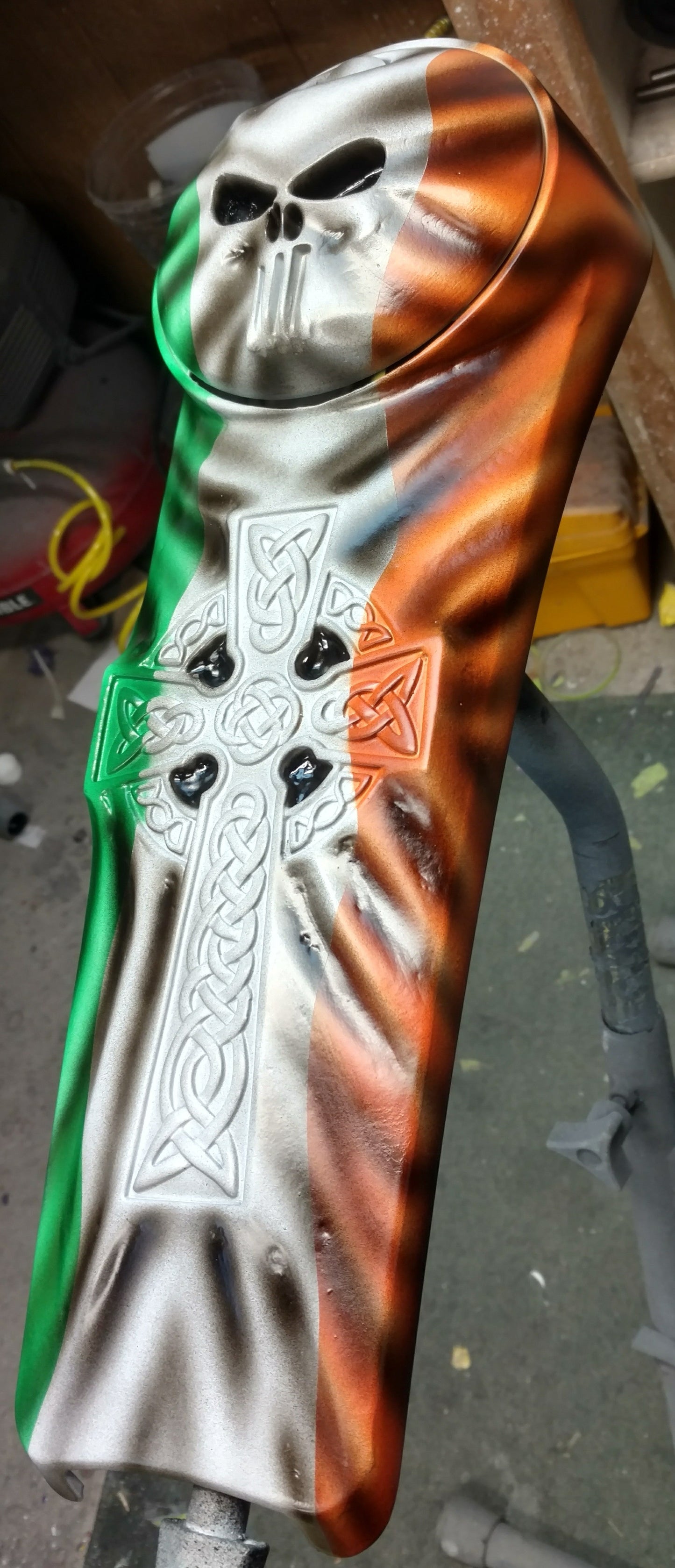 Harley Davidson touring console irish-themed with knotted cross