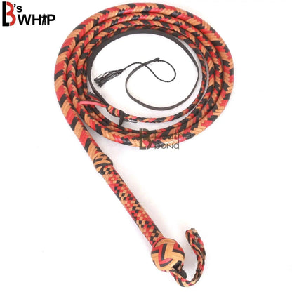 Kangaroo Hide Bullwhip — 16-Strand, Leather Belly & Bolster, 6–16 ft