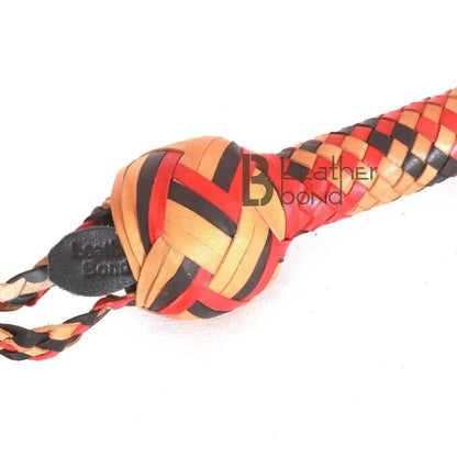 Kangaroo Hide Bullwhip — 16-Strand, Leather Belly & Bolster, 6–16 ft