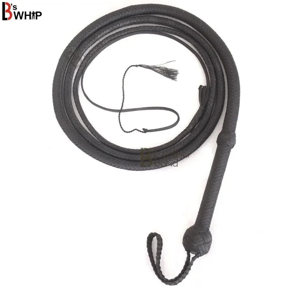 Paracord Bullwhip — 12-Strand, Black, 6–12 ft