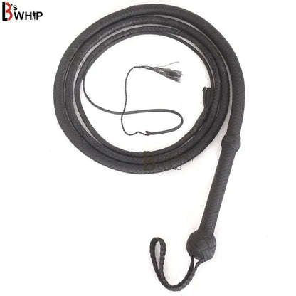 Paracord Bullwhip — 12-Strand, Black, 6–12 ft