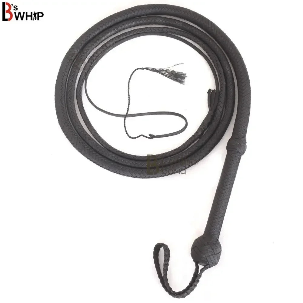 Black Indiana Jones Style Bullwhip | 6 to 12 Feet | 12 Strands Para Cord Nylon | Whips for Sale – Leather Bond