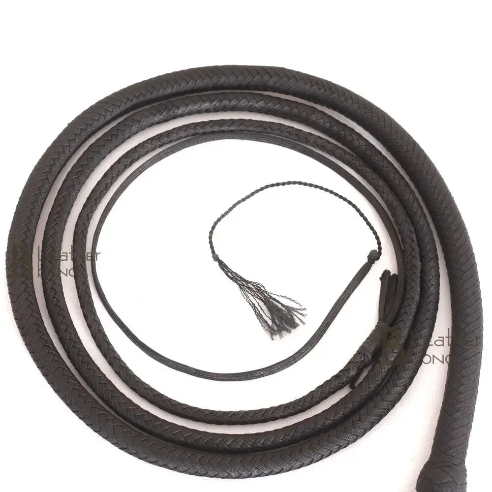 Black Indiana Jones Style Bullwhip | 6 to 12 Feet | 12 Strands Para Cord Nylon | Whips for Sale – Leather Bond