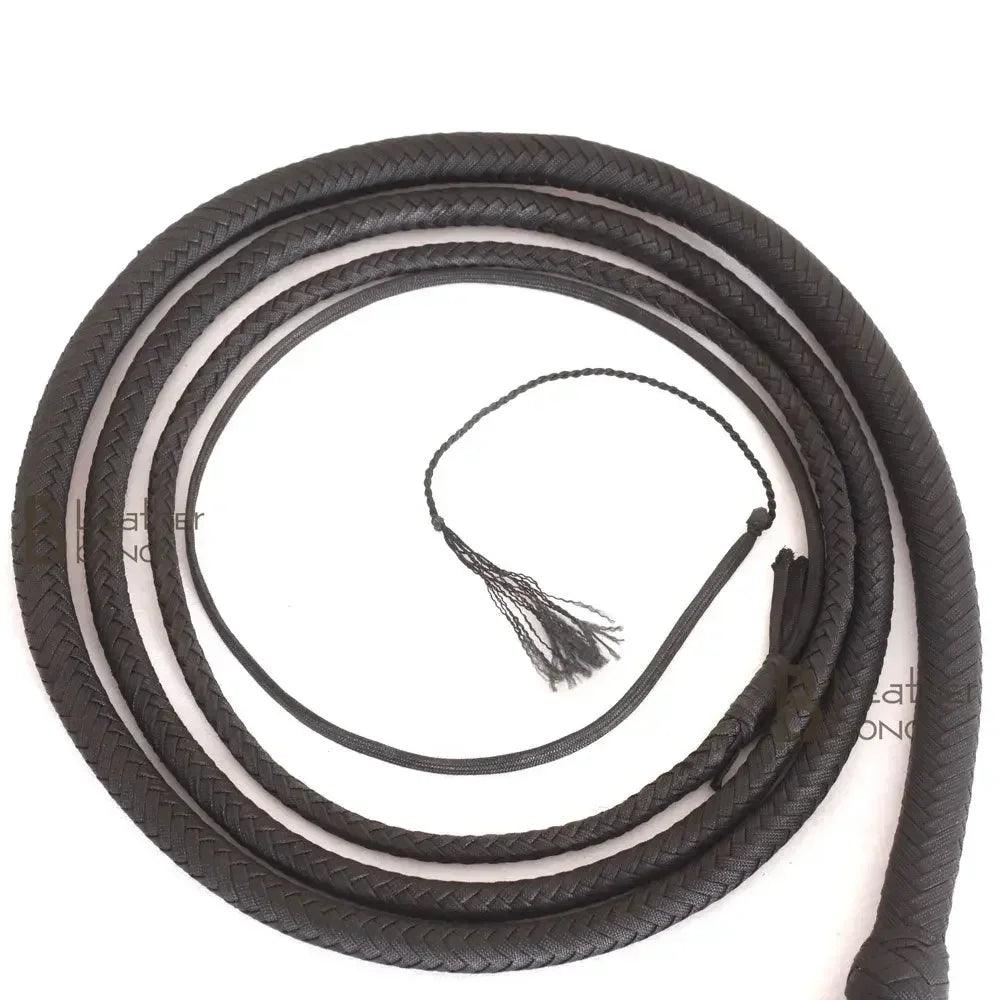 Paracord Bullwhip — 12-Strand, Black, 6–12 ft