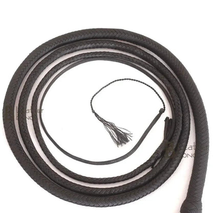 Paracord Bullwhip — 12-Strand, Black, 6–12 ft