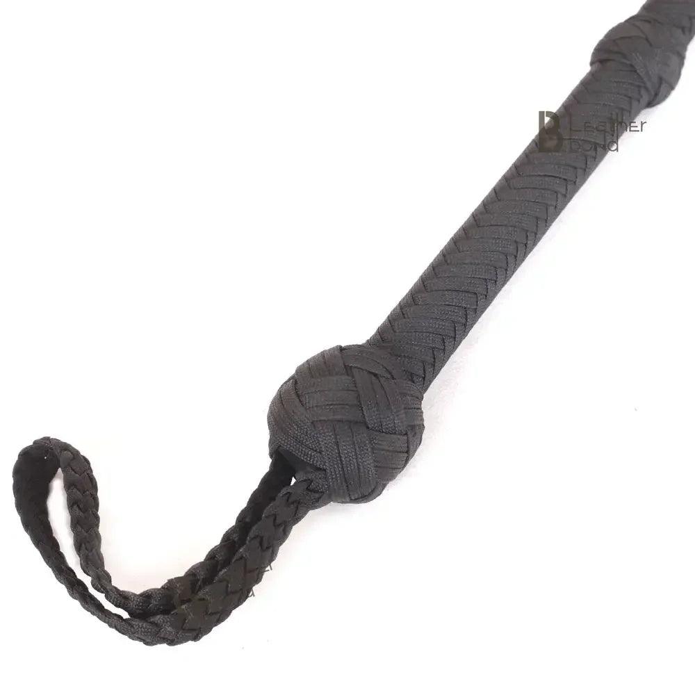 Paracord Bullwhip — 12-Strand, Black, 6–12 ft