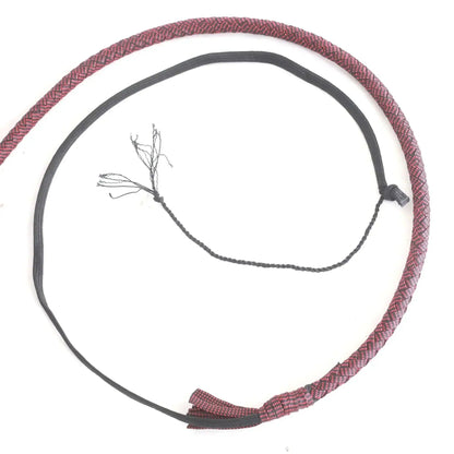 Paracord Bullwhip — 12-Strand, Red & Black, 6–8 ft