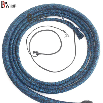 Blue and Black Paracord Bullwhip | 6 & 8 Feet | 12 Strands Nylon Bull Whip | Whips for Sale – Leather Bond