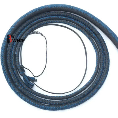 Zoro Whip 6, 8, 10, 12, 14 and 16 Feet long 16 Strands Zoro Bullwhip Black Para Cord Nylon Bull Whip with Leather Plaited Bellies