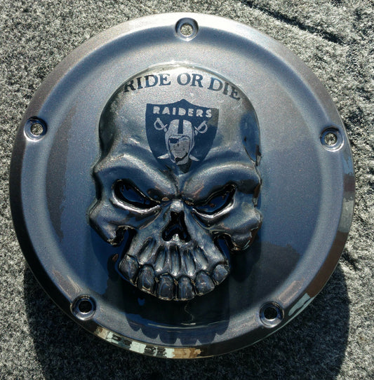 Harley Davidson Derby Cover Raiders skull