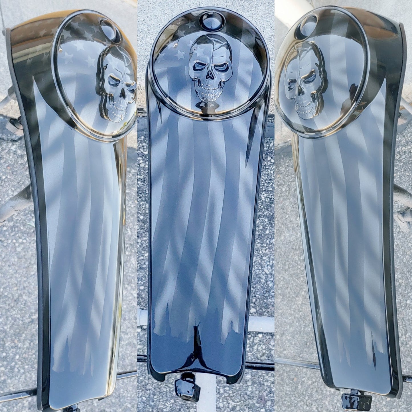 Skull Tattered American Flag Harley console