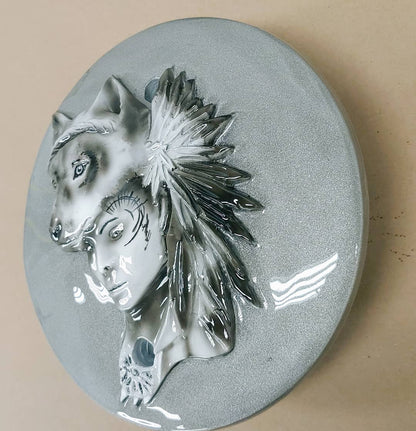 Wolf woman with silver smoke background Victory/INDIAN primary Cover