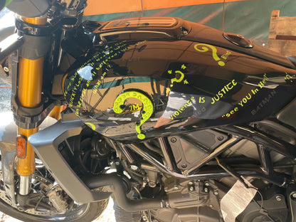 Indian tank cover shrouds Riddler theme