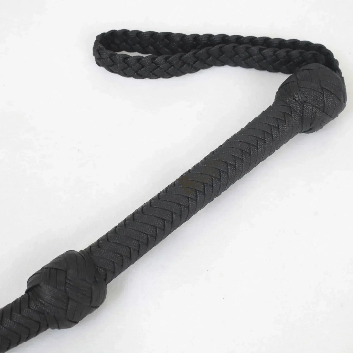Indiana Jones Style Whip 06 to 16 Feet 12 Strands Bullwhip Black Para Cord Nylon Bull Whip with Leather Plaited Bellies