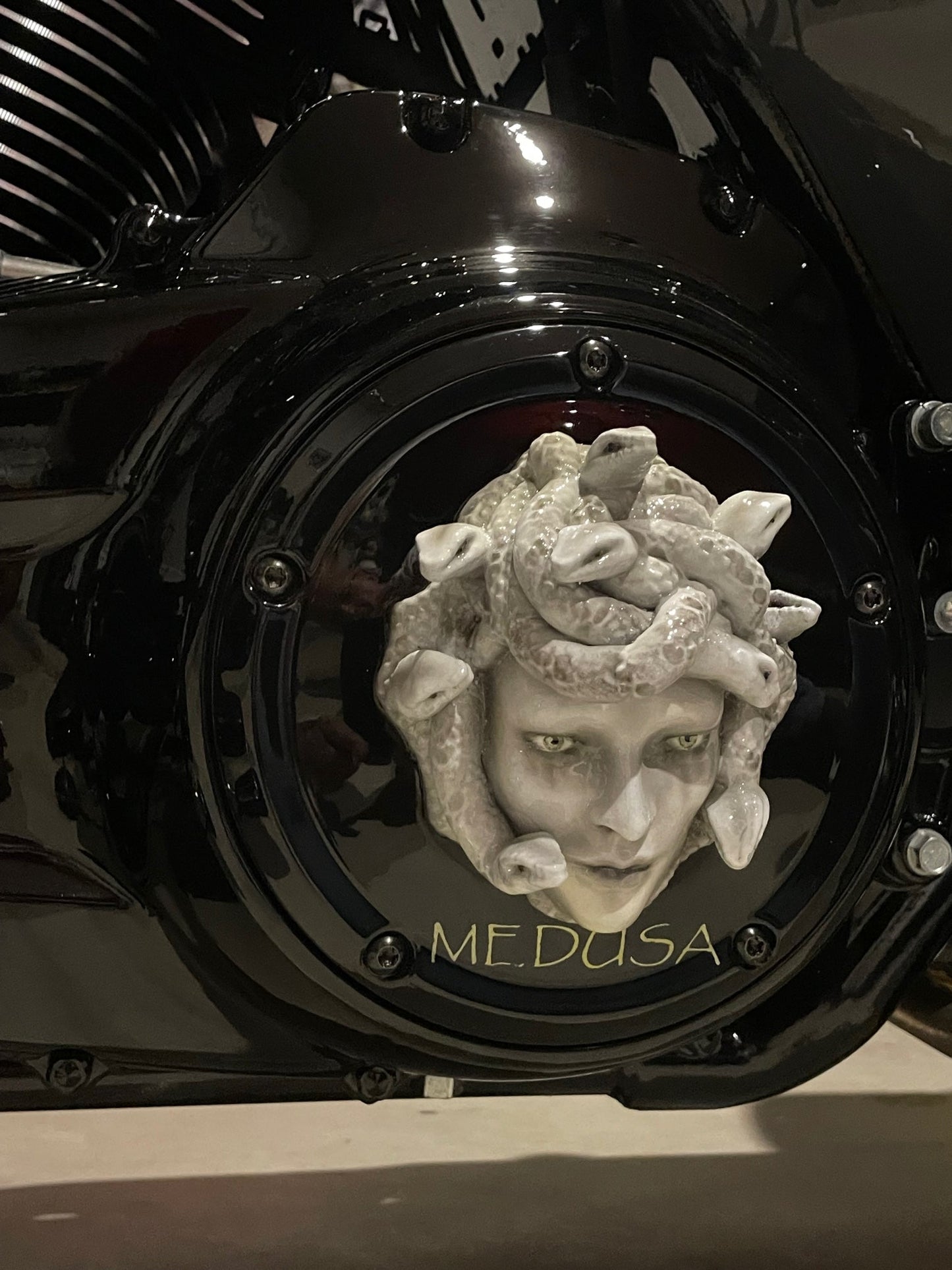 Harley Davidson Derby cover with Medusa