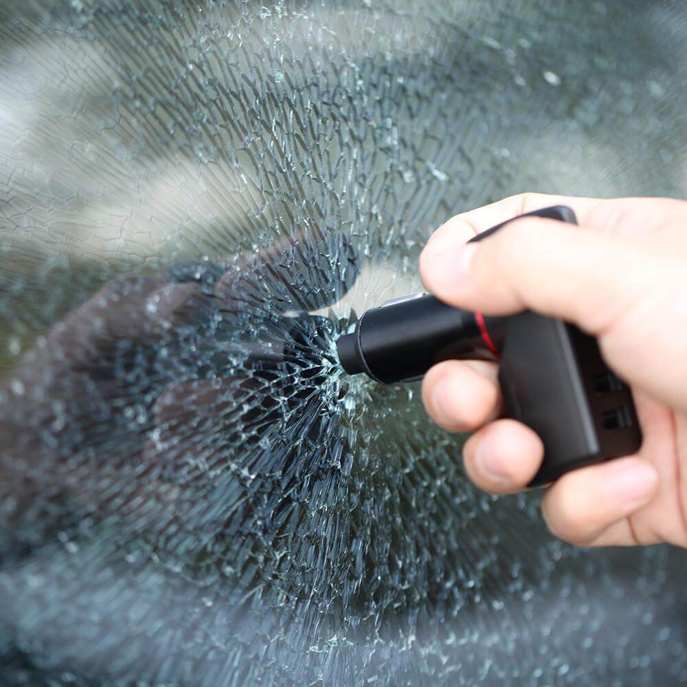 USB Car Charger Emergency Tool (Black)