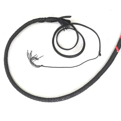 Indiana Jones Style Whip 6, 8, 10, 12, 14 & 16 Feet 16 Strands Bullwhip Para Cord Nylon Bull Whip with Leather Plaited Bellies