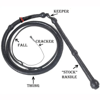 Black Stockwhip for Sale | 4 to 12 Feet | 16 Plaits Kangaroo Hide Leather | Australian Stock Whip – Leather Bond