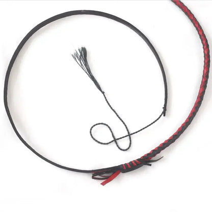Red & Black Stockwhip 04 Feet to 12 Feet long and 16 Plaits Kangaroo Hide Leather Equestrian Australian Stock Whip