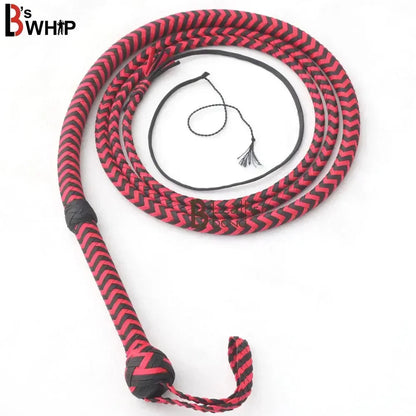 Red & Black Paracord Bullwhip 06, 08, 10 & 12 Feet long 12 Strands Bullwhip Para Cord Nylon Bull Whip