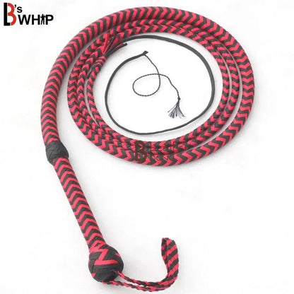 Red & Black Paracord Bullwhip 06, 08, 10 & 12 Feet long 12 Strands Bullwhip Para Cord Nylon Bull Whip