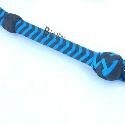 Blue Black Paracord Bullwhip 06, 08, 10 & 12 Feet long 12 Strands Bullwhip Para Cord Nylon Bull Whip