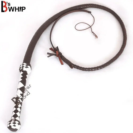 Indiana Jones Style 4 Foot 8 Plait Dark Brown Leather Bullwhip Real Cowhide Leather Bull Whip