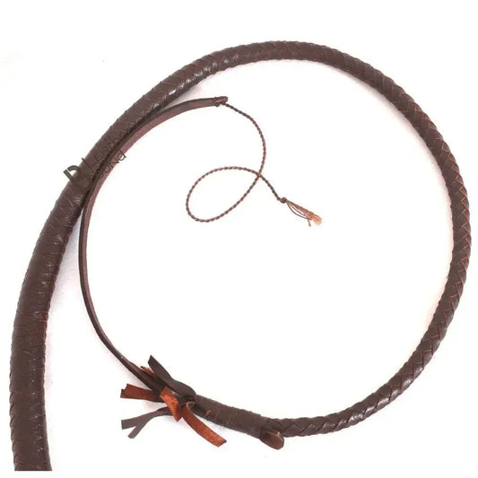 Indiana Jones Style 4 Foot 8 Plait Dark Brown Leather Bullwhip Real Cowhide Leather Bull Whip