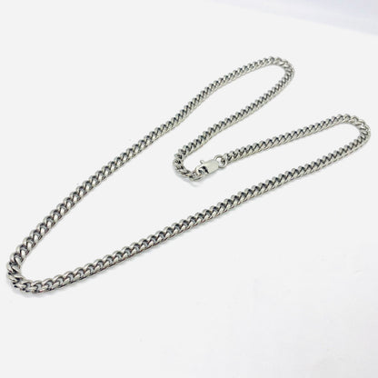 SK4019 Necklace 1/4" Wide Cuban Link Silver Color